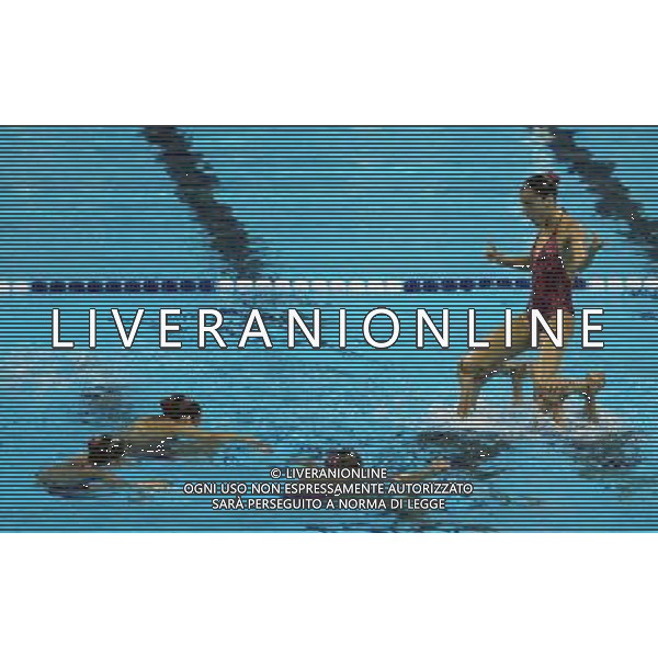 (110719) -- SHANGHAI, July 19, 2011 () -- Spain\'s team compete in the preliminary of the free combination of synchronized swimming event at the 14th FINA World Championships in Shanghai, east China, July 19, 2011. The Spanish team ranked the third with 95.640 points. (/Li Ming) (zgp)