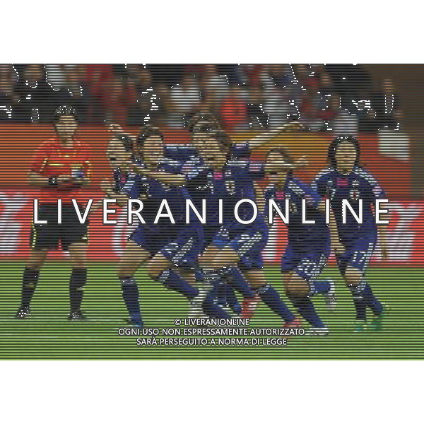 FRANKFURT, July 17, 2011 ()Japan\'s players celebrate their victory after the final match between Japan and the United States at the 2011 FIFA Women\'s World Cup in Frankfurt, Germany, July 17, 2011. Japan won the 2011 FIFA Women\'s World Cup after beating the USA on the penalty shootout. (/Xu Liang)