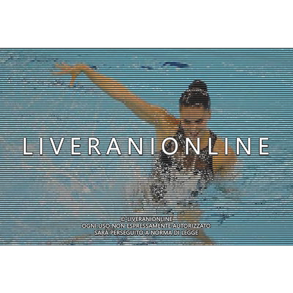 (110720) SHANGHAI, July 20, 2011 () Andrea Fuentes of Spain competes in the final of the solo free synchronized swimming competition at the 14th FINA World Championships in Shanghai, east China, July 20, 2011. Andrea Fuentes won the silver medal with 96.520 points. (/Guo Yong)