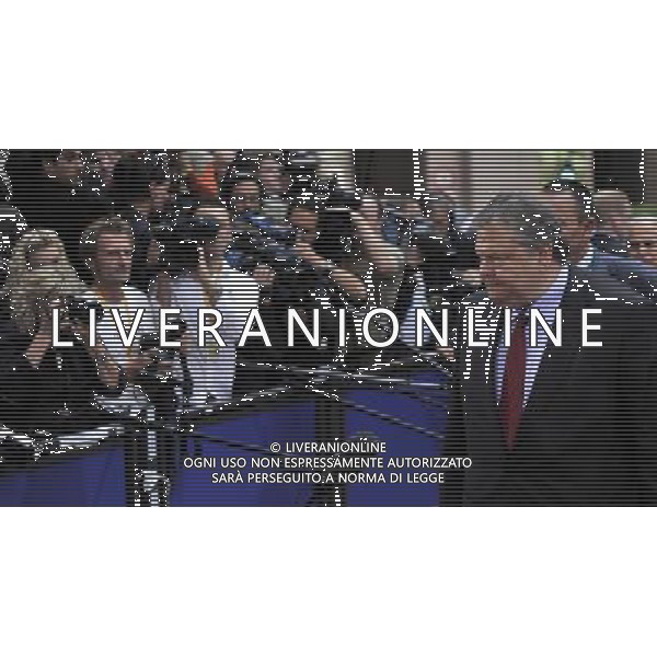 (110721) -- BRUSSELS, July 21, 2011 () -- Greek Financial Minister Evangelos Venizelos (R) arrives at the European Council building in Brussels, capital of Belgium, July 21, 2011. Top eurozone leaders held a summit on Thursday to outline a second bail-out for debt-ridden Greece. (/Yu Yang)(ww)