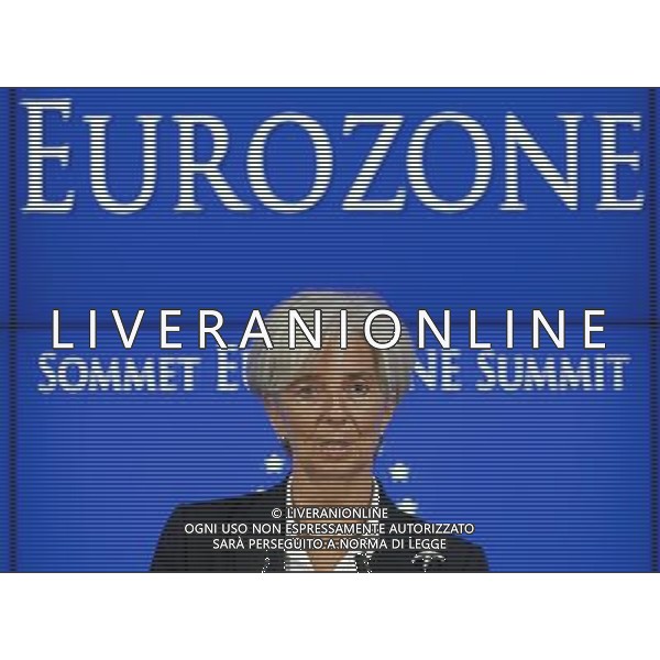 (110721) -- Brussels, July 21, 2011 () -- Managing Director of International Monetary Fund (IMF) Chrisitine Legarde attends a press conference after the Eurozone Emergency Summit in Brussels, Capital of Belgium, July 21, 2011. Eurozone leaders Thursday agreed on a second bailout package for Greeece, with a total official financing of an estimated 109 billion euros. (/Thierry Monasse)(ww)