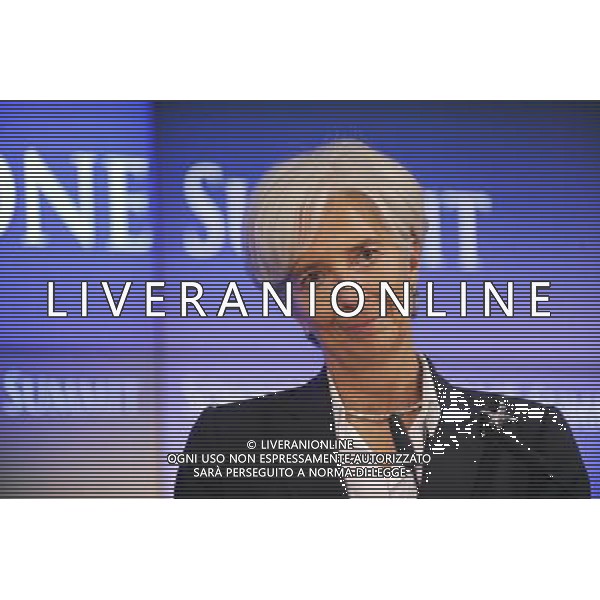 (110721) -- Brussels, July 21, 2011 () -- Managing Director of International Monetary Fund (IMF) Chrisitine Legarde attends a press conference after the Eurozone Emergency Summit in Brussels, Capital of Belgium, July 21, 2011. Eurozone leaders Thursday agreed on a second bailout package for Greeece, with a total official financing of an estimated 109 billion euros. (/Yu Yang)(ww)