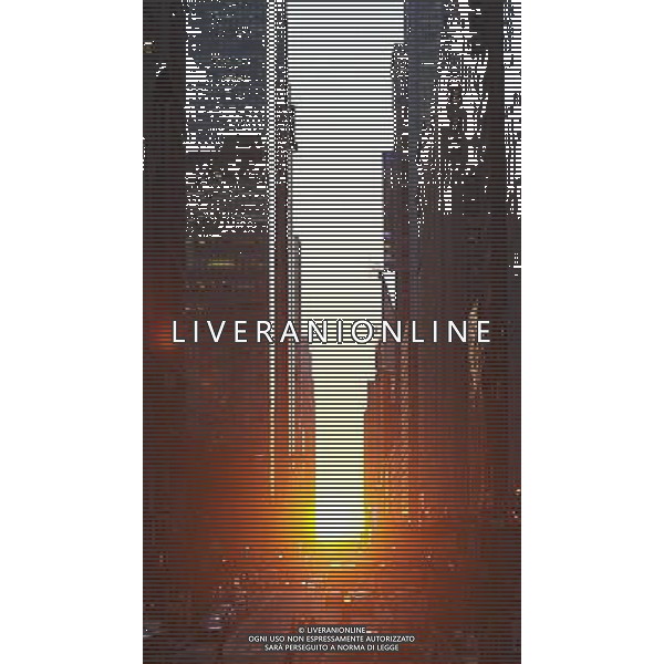 Manhattanhenge appears in New York City on July 15, 2011.