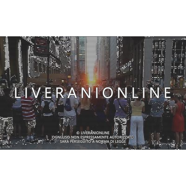 Manhattanhenge appears in New York City on July 15, 2011.