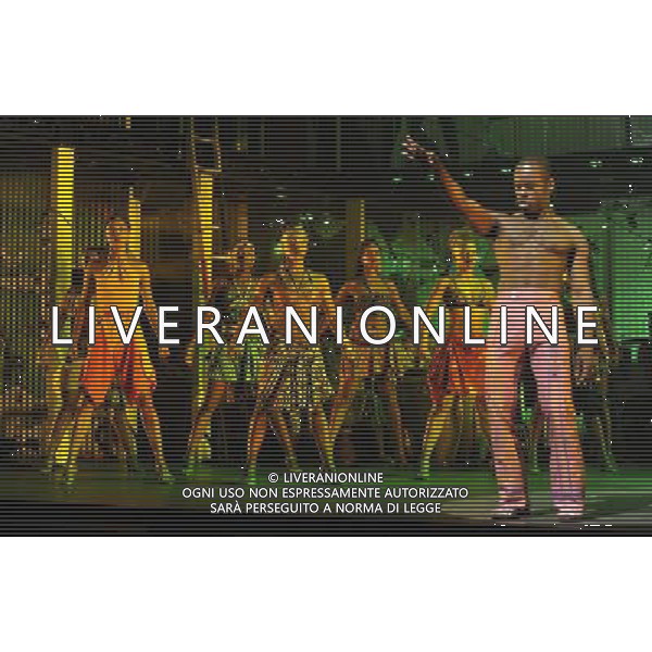 FELA! is a provocative hybrid of dance, theatre and music exploring the extravagant world of Afrobeat legend Fela Kuti. The production received its world premiere Off-Broadway in September 2008, where it won the Lucille Lortel Award for Best Musical, before transferring to BroadwayÌs Eugene OÌNeill Theatre in November 2009 where its accolades included three 2010 Tony Awards?, for Best Choreography, Best Costume Design, Best Sound Design, and an Astaire Award for Bill T. JonesÌ choreography. Photo Shows; Sahr Ngaujah as Fela Anikulapo-Kuti