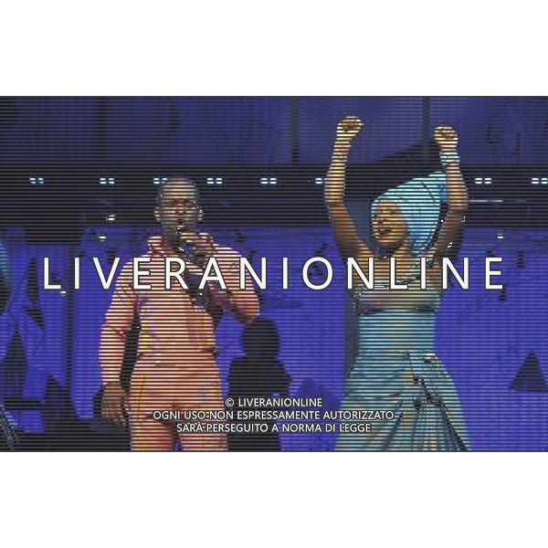 FELA! is a provocative hybrid of dance, theatre and music exploring the extravagant world of Afrobeat legend Fela Kuti. The production received its world premiere Off-Broadway in September 2008, where it won the Lucille Lortel Award for Best Musical, before transferring to BroadwayÌs Eugene OÌNeill Theatre in November 2009 where its accolades included three 2010 Tony Awards?, for Best Choreography, Best Costume Design, Best Sound Design, and an Astaire Award for Bill T. JonesÌ choreography. Photo Shows; Paulette Ivory as Sandra Izsadore and Sahr Ngaujah as Fela Anikulapo-Kuti