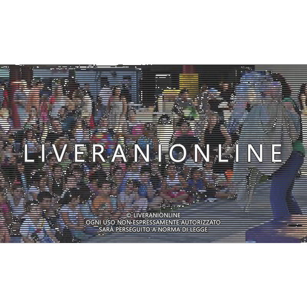 (110721) -- HOLON (ISRAEL), July 21, 2011 () -- Children watch a puppet show during the 14th International Puppet Theatre and Film Festival in Holon, Israel, July 21, 2011. The annual festival opened on Thursday and extended to 9 days from usual 7 days. (/Yin Dongxun) (wjd)