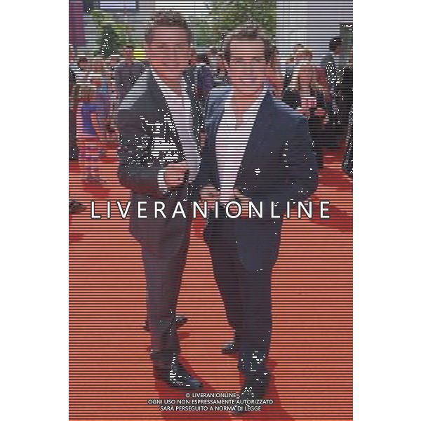 Picture Shows: Richard McCourt and Dominic Wood (aka Dick \' Dom) attending the World Premiere of Horrid Henry. Held at the BFI, Southbank, London on Sunday July 24, 2011.