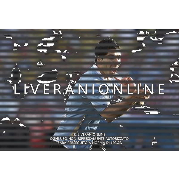 (110724) -- BUENOS AIRES, July 24, 2011 () -- Uruguay\'s Luis Suarez celebrates his goal during the final match of Copa America between Uruguay and Paraguay in Buenos Aires, Argentina, on July 24, 2011. (/Martin Zabala)