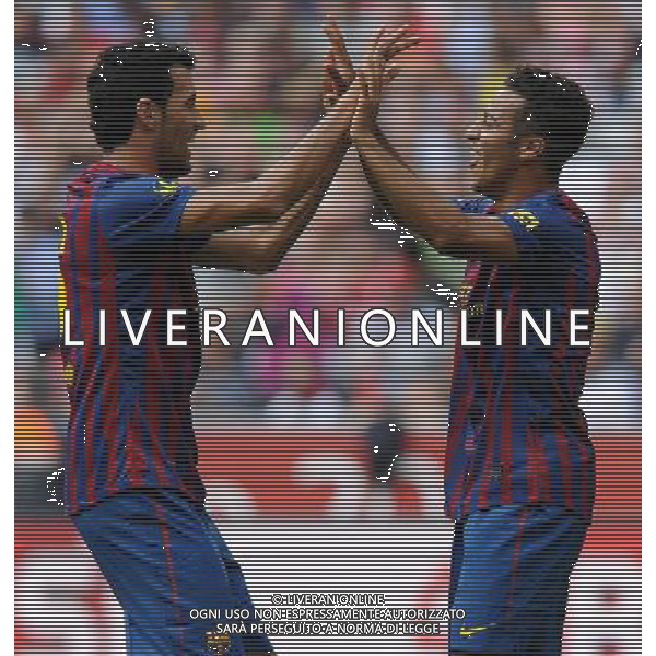 Audi Cup 2011 Bayern Monaco-Barcellona-International Porto Alegre-Milan Monaco Di Baviera (Germania) - 26.07.2011 Barcellona-International Porto Alegre Nella Foto:alcantara thiago esulta con busquets /Ph.Vitez-Ag. Aldo Liverani