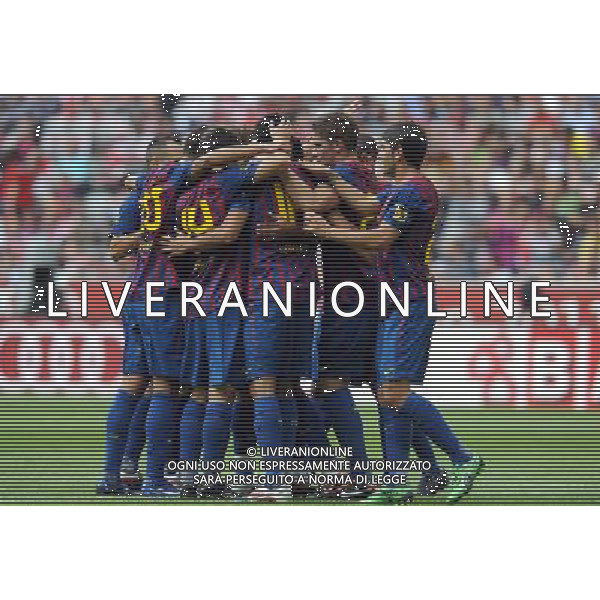 Audi Cup 2011 Bayern Monaco-Barcellona-International Porto Alegre-Milan Monaco Di Baviera (Germania) - 26.07.2011 Barcellona-International Porto Alegre Nella Foto:esultanza barcellona per il gol di alcantara thiago /Ph.Vitez-Ag. Aldo Liverani