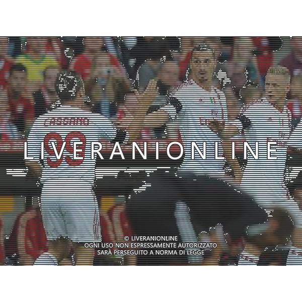 Audi Cup 2011 Bayern Monaco-Barcellona-International Porto Alegre-Milan Monaco Di Baviera (Germania) - 26.07.2011 Bayern Monaco-Milan Nella Foto:ibrahimovic esulta /Ph.Vitez-Ag. Aldo Liverani