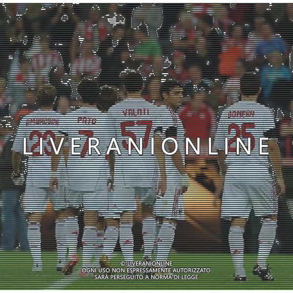 Audi Cup 2011 Bayern Monaco-Barcellona-International Porto Alegre-Milan Monaco Di Baviera (Germania) - 26.07.2011 Bayern Monaco-Milan Nella Foto:delusione finale milan /Ph.Vitez-Ag. Aldo Liverani