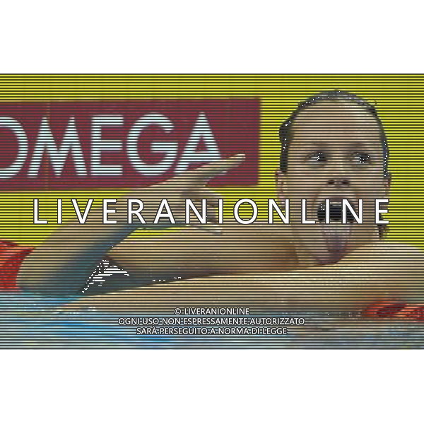(110727) -- SHANGHAI, July 27, 2011 () -- Federica Pellegrini of Italy celebrates after the final of women\'s 200m freestyle swimming event at the 14th FINA World Championships in Shanghai, east China, July 27, 2011. Federica Pellegrini claimed the title with 1:55.58. (/Guo Yong) (zgp)
