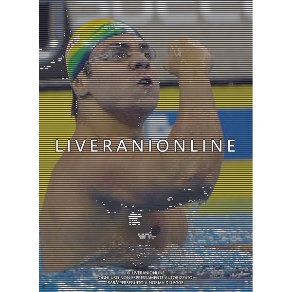 (110727) -- SHANGHAI, July 27, 2011 () -- Felipe Alves Franca Da Silva of Brazil celebrates after the final of men\'s 50m breaststroke swimming event at the 14th FINA World Championships in Shanghai, east China, July 27, 2011. Felipe Alves Franca Da Silva claimed the title with 27.01. (/Guo Yong) (zgp)