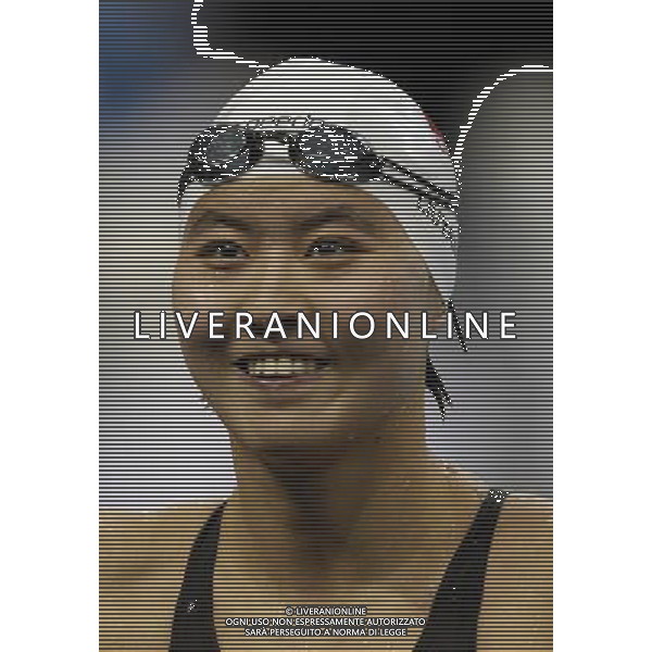 (110727) -- SHANGHAI, July 27, 2011 () -- Jiao Liuyang of China reacts after the semi-final of women\'s 200m butterfly swimming event at the 14th FINA World Championships in Shanghai, east China, July 27, 2011. Jiao Liuyang was qualified for the final. (/Fei Maohua) (zgp)