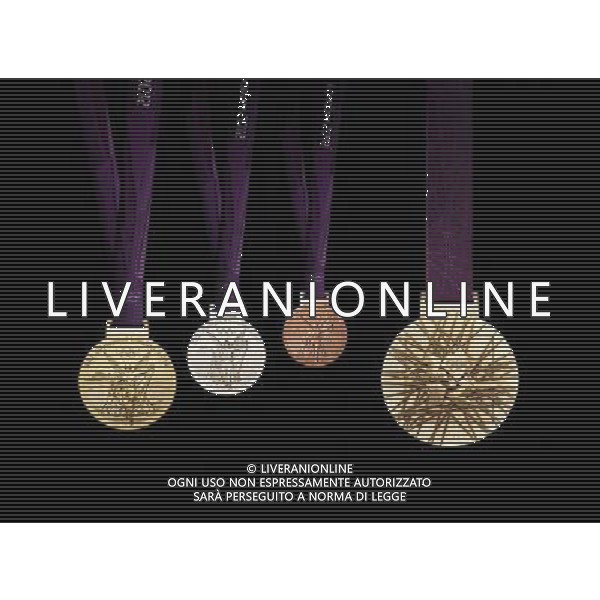 (110727) -- LONDON, July 27, 2011 () -- Photo released by the London Organising Committee for the Olympic Games (LOCOG) on July 27, 2011, shows the medals of 2012\'s London Olympic Games. London celebrated the one year countdown to the London 2012 Olympic Games and revealed the medals on Wednesday. (/LOCOG)