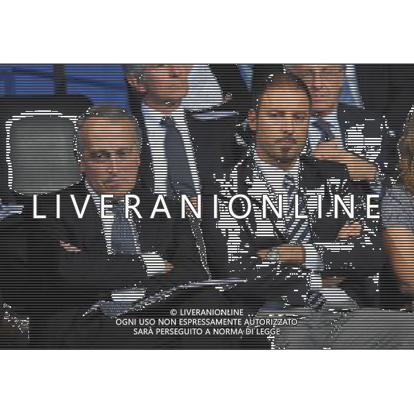 MILANO 27/7/2011 STUDI TELEVISIVI DI SPORT ITALIA VIA FELTRE PERESENTAZIONE DEL CALENDARIO DELLA SERIE A TIM 2011/2012 NELLA FOTO GIANCARLO ABETE E CAMPEDELLI FOTO ROMANO/AG ALDO LIVERANI