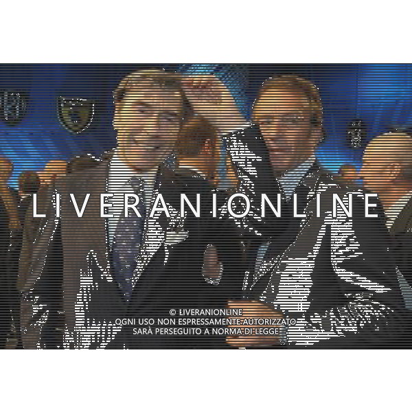 MILANO 27/7/2011 STUDI TELEVISIVI DI SPORT ITALIA VIA FELTRE PERESENTAZIONE DEL CALENDARIO DELLA SERIE A TIM 2011/2012 NELLA FOTO ARIEDO BRAIDA MASSIMO CELLINO FOTO ROMANO/AG ALDO LIVERANI