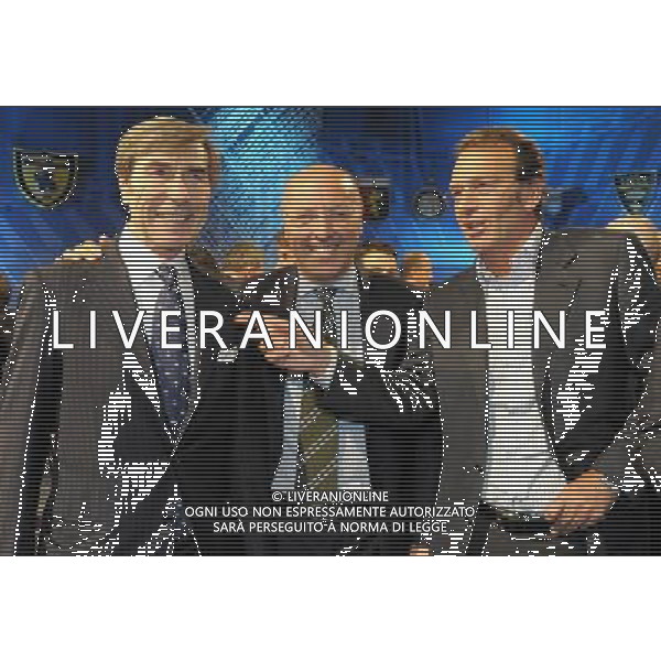 MILANO 27/7/2011 STUDI TELEVISIVI DI SPORT ITALIA VIA FELTRE PERESENTAZIONE DEL CALENDARIO DELLA SERIE A TIM 2011/2012 NELLA FOTO ARIEDO BRAIDA , GIUSEPPE MAROTTA E MASSIMO CELLINO FOTO ROMANO/AG ALDO LIVERANI