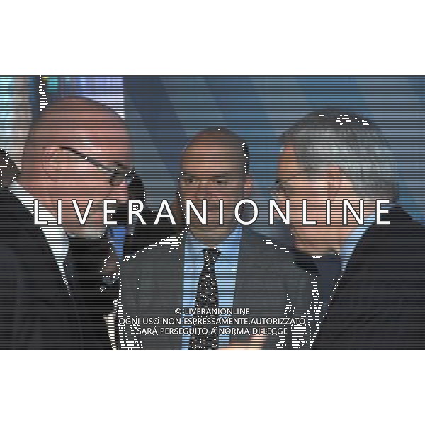 MILANO 27/7/2011 STUDI TELEVISIVI DI SPORT ITALIA VIA FELTRE PERESENTAZIONE DEL CALENDARIO DELLA SERIE A TIM 2011/2012 NELLA FOTO BERETTA MAURIZIO MARCO FASSONE FOTO ROMANO/AG ALDO LIVERANI