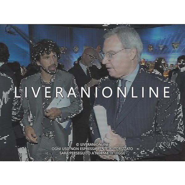 MILANO 27/7/2011 STUDI TELEVISIVI DI SPORT ITALIA VIA FELTRE PERESENTAZIONE DEL CALENDARIO DELLA SERIE A TIM 2011/2012 NELLA FOTO DAMIANO TOMMASI E MAURIZIO BERETTA FOTO ROMANO/AG ALDO LIVERANI