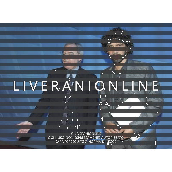 MILANO 27/7/2011 STUDI TELEVISIVI DI SPORT ITALIA VIA FELTRE PERESENTAZIONE DEL CALENDARIO DELLA SERIE A TIM 2011/2012 NELLA FOTO MAURIZIO BERETTA E DAMIANO TOMMASI FOTO ROMANO/AG ALDO LIVERANI