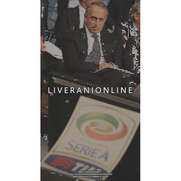 MILANO 27/7/2011 STUDI TELEVISIVI DI SPORT ITALIA VIA FELTRE PRESENTAZIONE DEL CALENDARIO DELLA SERIE A TIM 2011/2012 NELLA FOTO GIANCARLO ABETE FOTO FIOCHI/AG ALDO LIVERANI