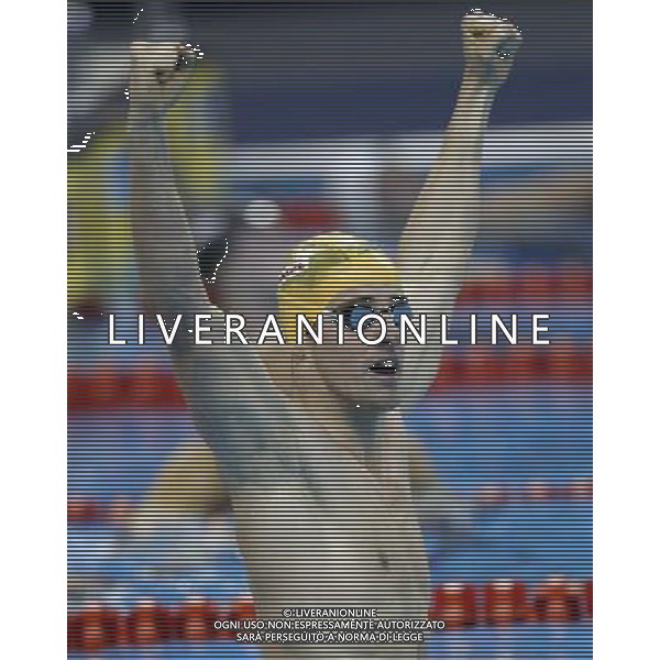 (110728) -- SHANGHAI, July 28, 2011 () -- James Magnussen of Australia celebrates after the final of men\'s 100m freestyle swimming event at the 14th FINA World Championships in Shanghai, east China, July 28, 2011. James Magnussen claimed the title with 47.63. (/Fei Maohua) (zgp)