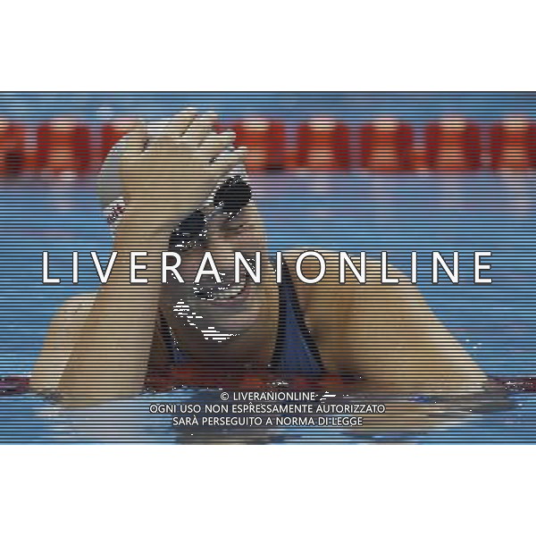 (110728) -- SHANGHAI, July 28, 2011 () -- Anastasia Zueva of Russia reacts after the final of women\'s 50m backstroke swimming event at the 14th FINA World Championships in Shanghai, east China, July 28, 2011. Anastasia Zueva of Russia claimed the title with 27.79. (/Fei Maohua) (zgp)