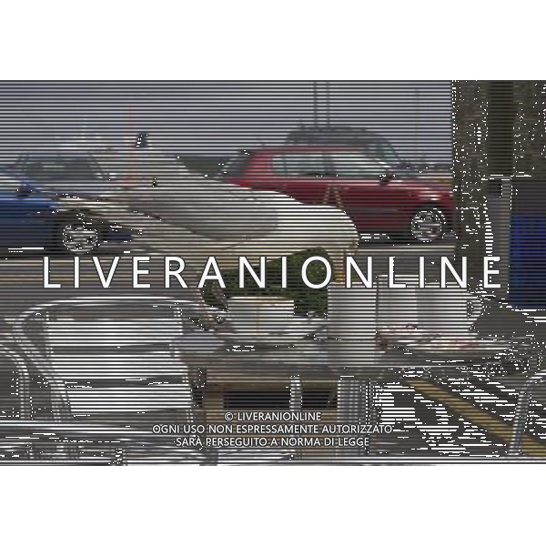 UK SCOTLAND Lerwick -- 28 Jul 2011 -- A flying visit to the cafe...This hungry seagull with a sweet tooth wasted no time in wading into a leftover plate of mashmallows, a chocolate flake and even took a few gulps of milky coffee at the Pirrie Cafe in Lerwick in the Shetland Islands of Scotland UK -- Picture by Jonathan Mitchell *One of a set
