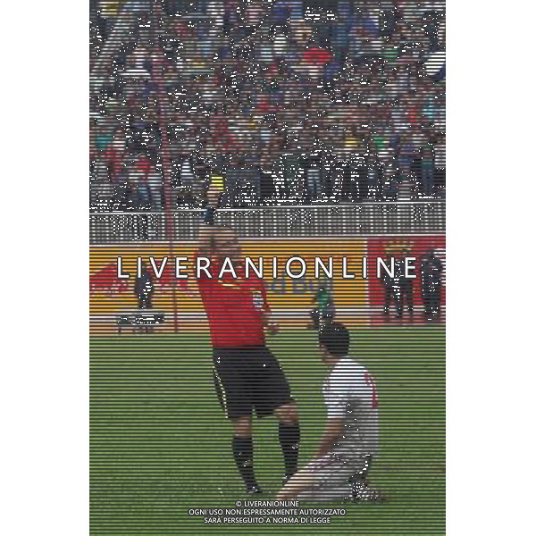 (110728)--KATHMANDU, July 28, 2011 ()--Referee from China Fan Qi shows yellow card to the Jordan\'s player Monir Ahmad during the FIFA World Cup Brazil 2014 football qualifying match between Nepal and Jordan in Nepali Capital Kathmandu on July 28, 2011. The game ended in a 1-1 draw in the second leg of the FIFA World Cup qualifiers. (/Niraj Sapkota)