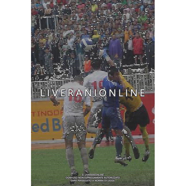 (110728)--KATHMANDU, July 28, 2011 ()--Nepalese Goalkeeper Kiran Kumar Limbu (R) blocks the ball during the FIFA World Cup Brazil 2014 football qualifying match between Nepal and Jordan in Nepali Capital Kathmandu on July 28, 2011. The game ended in a 1-1 draw in the second leg of the FIFA World Cup qualifiers. (/Niraj Sapkota)