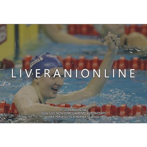 (110730) -- SHANGHAI, July 30, 2011 () -- Rebecca Adlington of Britain celebrates after the final of women8ÿs 800m freestyle swimming event at the 14th FINA World Championships in Shanghai, east China, July 30, 2011. Rebecca Adlington of Britain claimed the title with 8:17.51. (/Fei Maohua) (zgp)