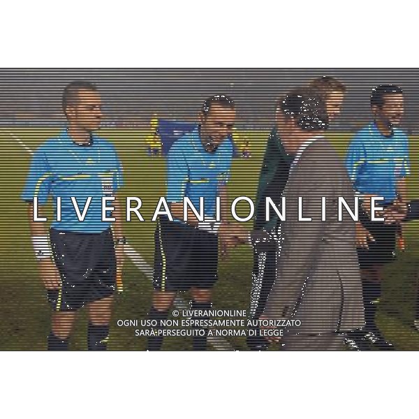 (110730) -- CARTAGENA, July 30, 2011 () -- Image provided by the Colombian Presidency shows Colombian President Juan Manuel Santos (front) greeting the referees after the inauguration ceremony of the World Cup U-20 in Cartagena, Colombia, on July 29, 2011. (/Felipe Ariza/Colombian Presidency) (ce)