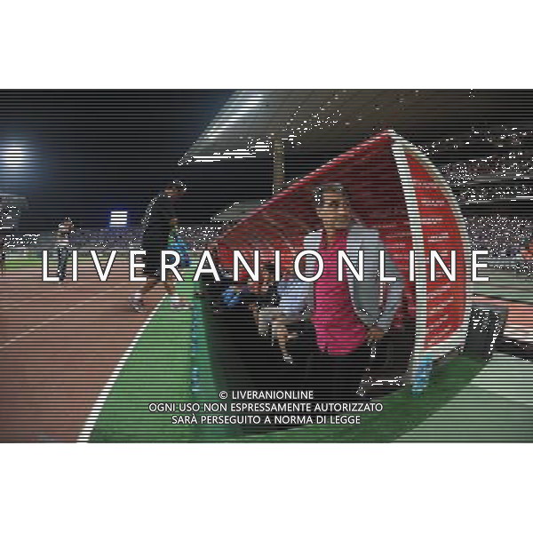 UEFA Champions League third qualifying round second leg soccer match between Trabzonspor and Benfica at Olympic Stadium in Istanbul, Turkey on 03 August 2011 Pictured: Coach Senol Gunes (R) of Trabzonspor.