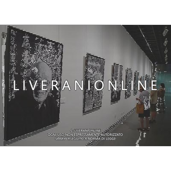 (110804) -- HANGZHOU, Aug. 4, 2011 () -- Visitors look at the exhibited photos at a photography exhibition in Hangzhou, capital of east China\'s Zhejiang Province, Aug. 4, 2011. A total of 84 black and white photos taken by Singaporean photographer Cai Simin were shown on the exhibition kicked off here on Thursday. The 84 photos were taken for 14 Chinese famous painters such as Liu Haisu, Li Keran and Guan Shanyue. (/Shi Jianxue) (xzj)