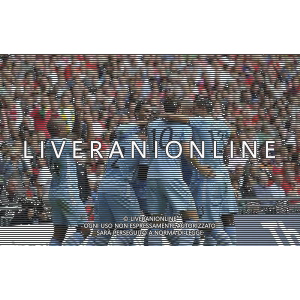 ©© Sean Ryan /IPS/© Sean Ryan /IPS/MAXPPP - 07/08/2011 ; London ; UK - Joleon Lescott (C) of Manchester City celebrates his goal..Manchester City v Manchester United.FA Community Shield.Wembley Stadium, London, .7/08/11 .Photo by Sean Ryan.Mobile 07971 400939 .(IPS PHOTO AGENCY) - 21 Delisle road - London SE28 0JD- tel: 020 88 55 1 008 - ******************* UK OUT *******************