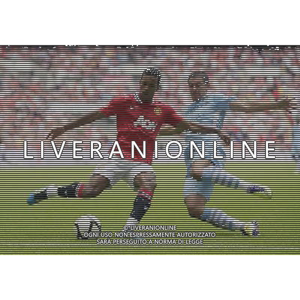 ©Marcello Pozzetti ©IPS/Marcello Pozzetti ©IPS/MAXPPP - 07/08/2011 ; LONDON ; UK - Action between Manchester City\'s Aleksander Kolarov and Nani of Manchester Utd during Manchester City vs Manchester Utd at the The FA Community Shield 2011 at the Wembley Stadium in London on 07/08/2011. Picture By Marcello Pozzetti ©IPS Photo Agency:21 Delisle Road London SE28 0JD - Personal mobile: 07973 308 835 .. ******************* UK OUT *******************
