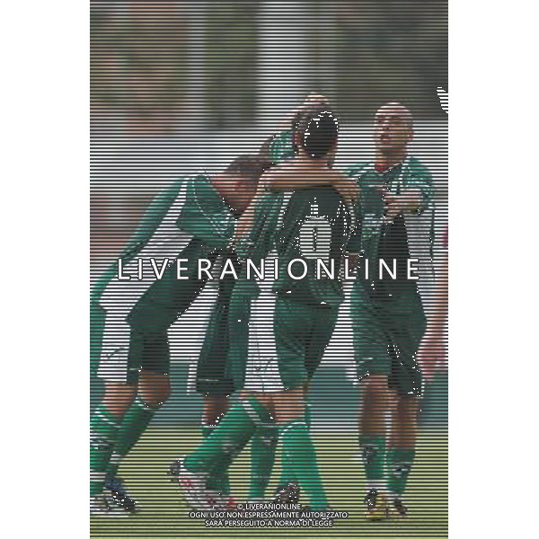 PORTOGRUARO (VE) 07/08/2011 COPPA ITALIA TIM CUP PORTOGRUARO-AVELLINO NELLA FOTO:ESULTANZA DI DE ANGELIS GIANLUCA FOTO PAOLA GARBUIO/AG.ALDO LIVERANI