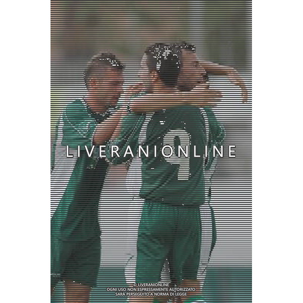 PORTOGRUARO (VE) 07/08/2011 COPPA ITALIA TIM CUP PORTOGRUARO-AVELLINO NELLA FOTO:ESULTANZA DI DE ANGELIS GIANLUCA FOTO PAOLA GARBUIO/AG.ALDO LIVERANI
