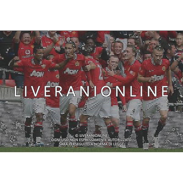 ©Marcello Pozzetti ©IPS/Marcello Pozzetti ©IPS/MAXPPP - 07/08/2011 ; LONDON ; UK - Nani of Manchester Utd scores winner on injury time and celebrates during Manchester City vs Manchester Utd at the The FA Community Shield 2011 at the Wembley Stadium in London on 07/08/2011. Picture By Marcello Pozzetti ©IPS Photo Agency:21 Delisle Road London SE28 0JD - Personal mobile: 07973 308 835 .. ******************* UK OUT *******************