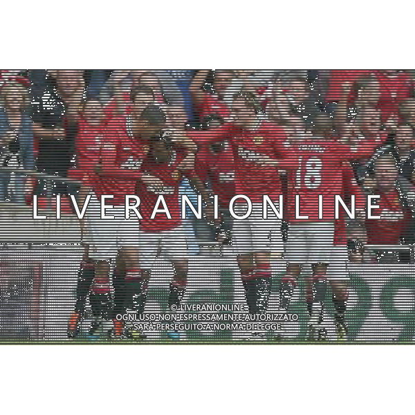 ©Marcello Pozzetti ©IPS/Marcello Pozzetti ©IPS/MAXPPP - 07/08/2011 ; LONDON ; UK - Nani of Manchester Utd scores winner on injury time and celebrates during Manchester City vs Manchester Utd at the The FA Community Shield 2011 at the Wembley Stadium in London on 07/08/2011. Picture By Marcello Pozzetti ©IPS Photo Agency:21 Delisle Road London SE28 0JD - Personal mobile: 07973 308 835 .. ******************* UK OUT *******************