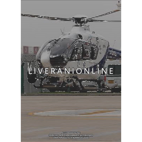 (110808) -- SHANGHAI, Aug. 8, 2011 () -- A police helicopter takes off at a parking apron in Shanghai, east China, Aug. 8, 2011. Shanghai police have launched a daily air inspection on the traffic condition of three major highways. The inspection would be conducted by helicopters for four hours a day over the highways that respectively link Beijing and Shanghai, Shanghai and Kunming, as well as Shenyang and Haikou. The move aims at detecting congestion and providing real-time traffic information to citizens, as well as capturing traffic-violating behaviors as early as possibly. (/Fan Jun) (llp)