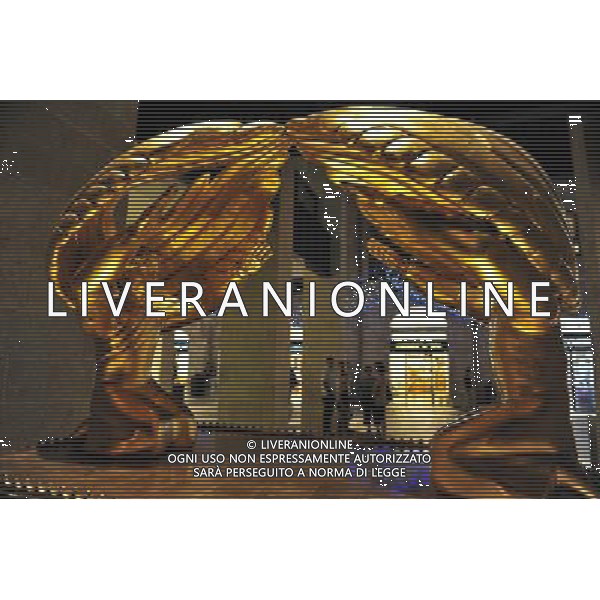 The Ark of the Covenant statue in Mamilla shopping mall Jerusalem.