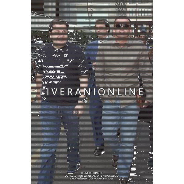 MILANO 09/08/2011 Sede F.C.Internazionale. Corso Vittorio Emanuele II 9, Milano EMISSARI DELL\'Anzhi (squadra del campionato russo) per Eto\'o samuel nella foto PROCURATORE Predrag Mijatovi e avvocato ziliani (giacca blu) ph.fiochi/ALDO LIVERANI
