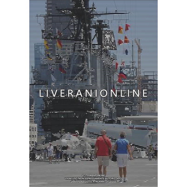 (110809) SAN DIEGO, Aug. 9, 2011 () Visiters walk on the board of USS Midway in San Diego, California, Aug. 7, 2011. USS Midway (CVB/CVA/CV 41) was an aircraft carrier of the United States Navy, the lead ship of her class, and the first to be commissioned after the end of World War II. Active in the Vietnam War and in Operation Desert Storm, she is currently a museum ship at the San Diego Aircraft Carrier Museum, in San Diego, California. (/Yang Lei) (wf)