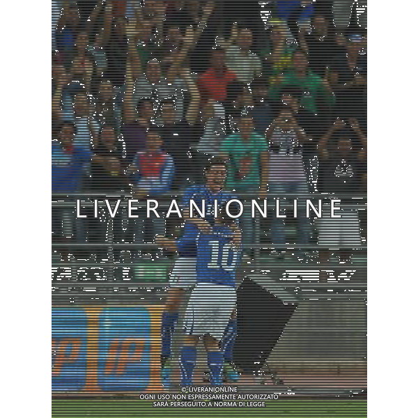 Amichevole Internazionale Bari - 10.08.2011 Italia-Spagna Nella Foto:montolivo esulta /Ph.Vitez-Ag. Aldo Liverani