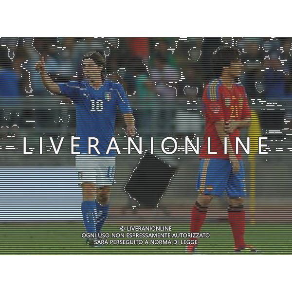 Amichevole Internazionale Bari - 10.08.2011 Italia-Spagna Nella Foto:montolivo esulta /Ph.Vitez-Ag. Aldo Liverani