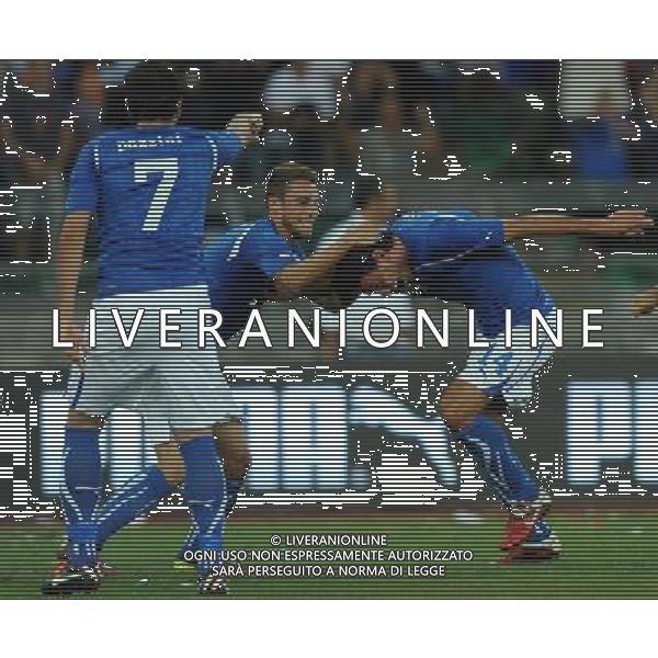 Amichevole Internazionale Bari - 10.08.2011 Italia-Spagna Nella Foto:aquilani esulta /Ph.Vitez-Ag. Aldo Liverani